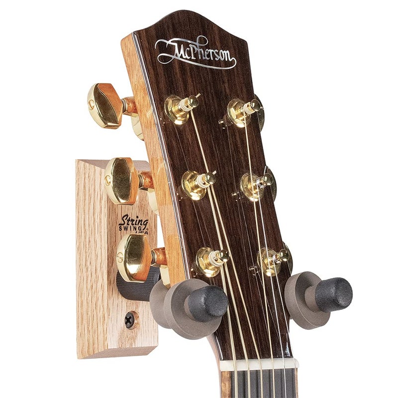 String Swing Wall Mount Guitar Hangers Oak (3 Pack) CC01-O - Image 2